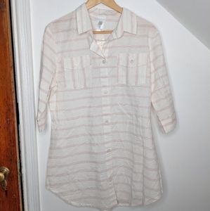 DOTTI Radiance Stripe Button Down Shirt Dress